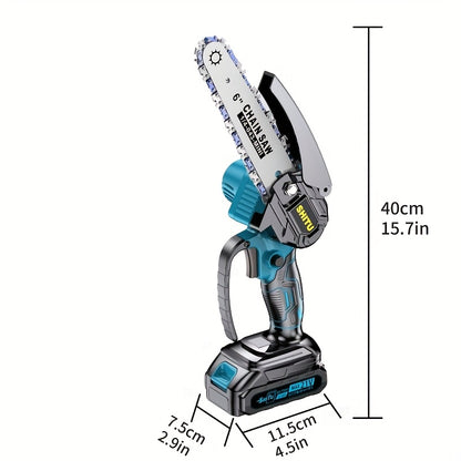Mini Cordless Chainsaw, Lightweight & Portable Handheld Electric Tree Cutter with Splash Guard, Security Lock, Optional Rechargeable Battery, and Safe Trimming for Quick Cutting of Tree Branches, Courtyard, Household, and Garden, Gifts for Men