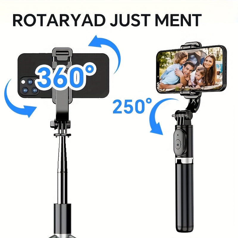 40-inch Extendable Phone Selfie Stick, Professional Floor Stand Designed for Live Streaming with Wireless Remote Control Smartphone Tripod, 360° Rotatable, Stable Anti-Shake Handheld Monopod Perfect for Travel and Outdoor Vlogging and Broadcasting, Suita