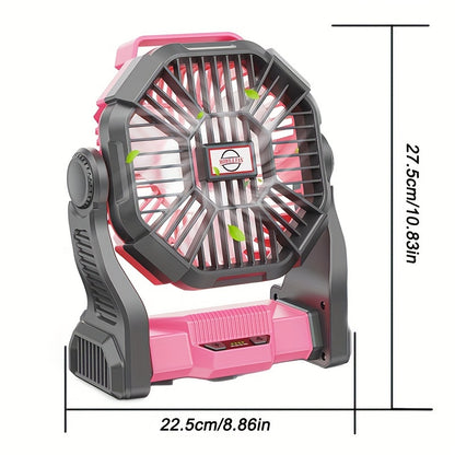 Charging+lighting+fan Three In One Electric Fan Camping Fan Battery Powered Fan, with LED Lantern Portable Camping Fan Suitable for Tents, Timer And Rotating Charging Fan Battery, Suitable for Barbecue Or Travel Operation Fan